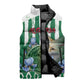 Personalized Algeria Sleeveless Puffer Jacket Fennec And Iris Grunge Style - African Pride
