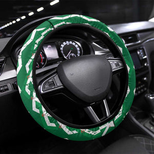 Algeria Steering Wheel Cover Fennec And Iris Grunge Style - African Pride