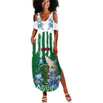 Personalized Algeria Summer Maxi Dress Fennec And Iris Grunge Style - African Pride