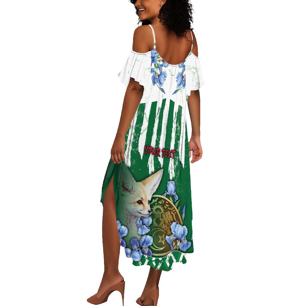 Personalized Algeria Summer Maxi Dress Fennec And Iris Grunge Style - African Pride