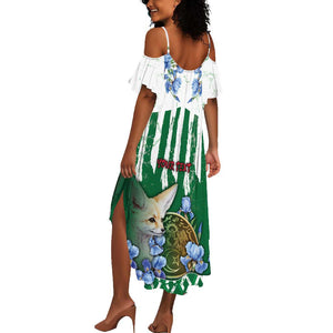 Personalized Algeria Summer Maxi Dress Fennec And Iris Grunge Style - African Pride