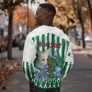 Personalized Algeria Sweatshirt Fennec And Iris Grunge Style - African Pride