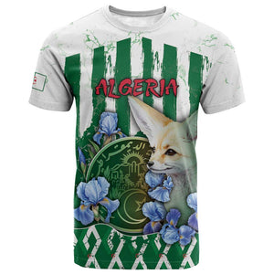 Personalized Algeria T shirt Fennec And Iris Grunge Style - African Pride