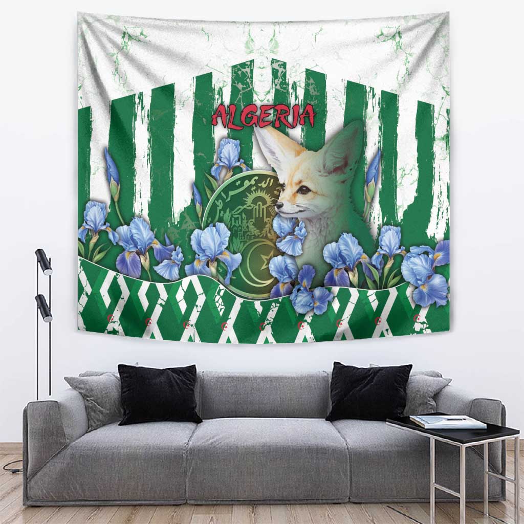 Algeria Tapestry Fennec And Iris Grunge Style - African Pride