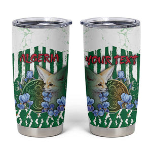 Personalized Algeria Tumbler Cup Fennec And Iris Grunge Style - African Pride