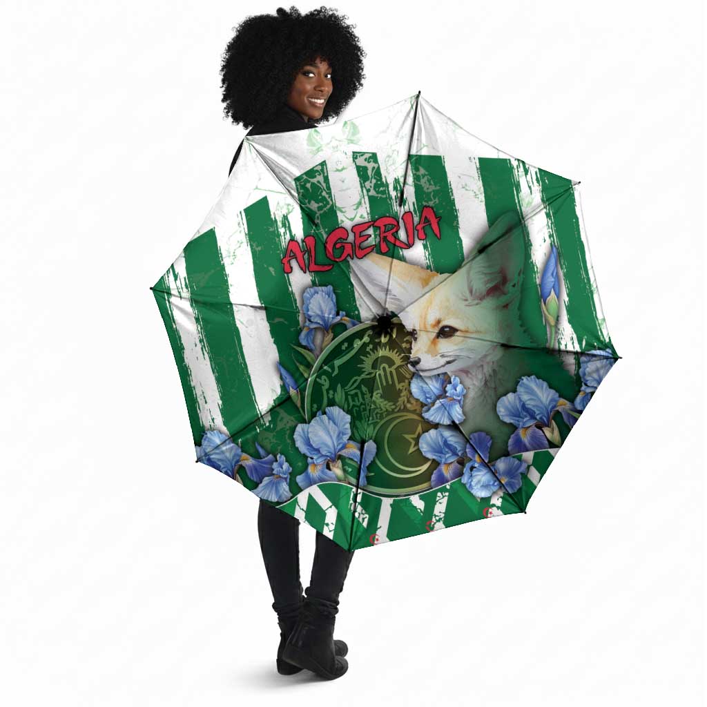Algeria Umbrella Fennec And Iris Grunge Style - African Pride