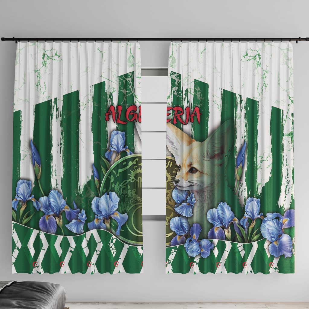 Algeria Window Curtain Fennec And Iris Grunge Style - African Pride
