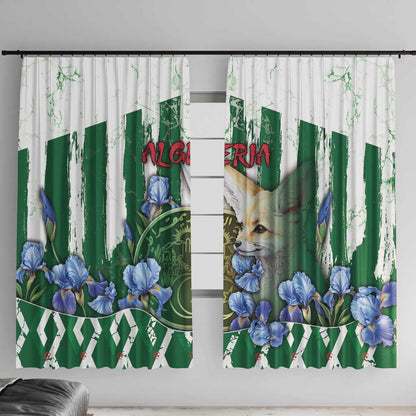 Algeria Window Curtain Fennec And Iris Grunge Style - African Pride