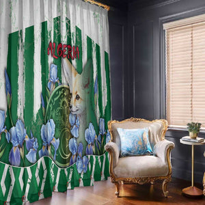 Algeria Window Curtain Fennec And Iris Grunge Style - African Pride