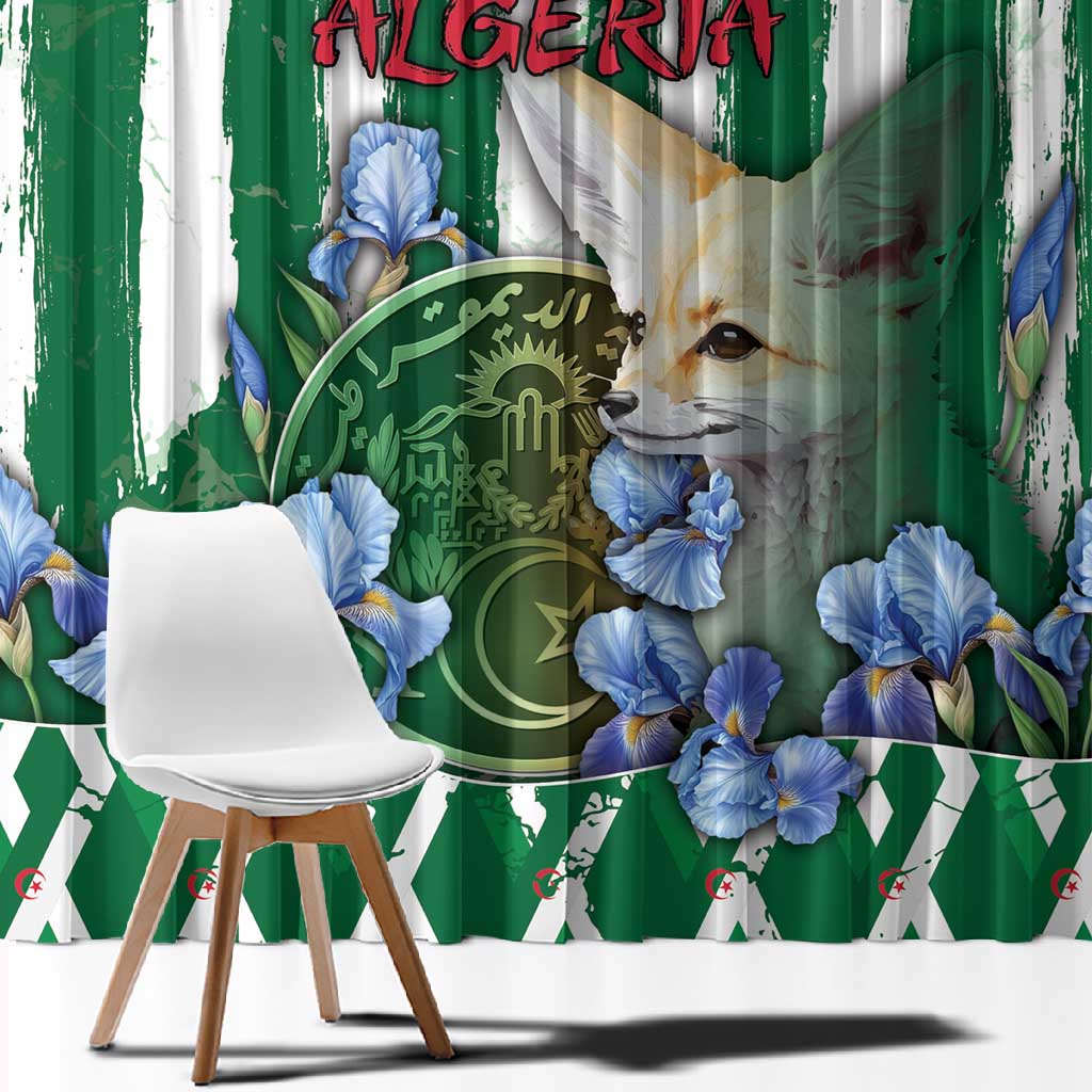 Algeria Window Curtain Fennec And Iris Grunge Style - African Pride