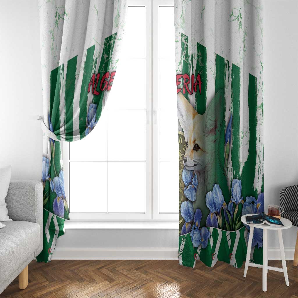 Algeria Window Curtain Fennec And Iris Grunge Style - African Pride