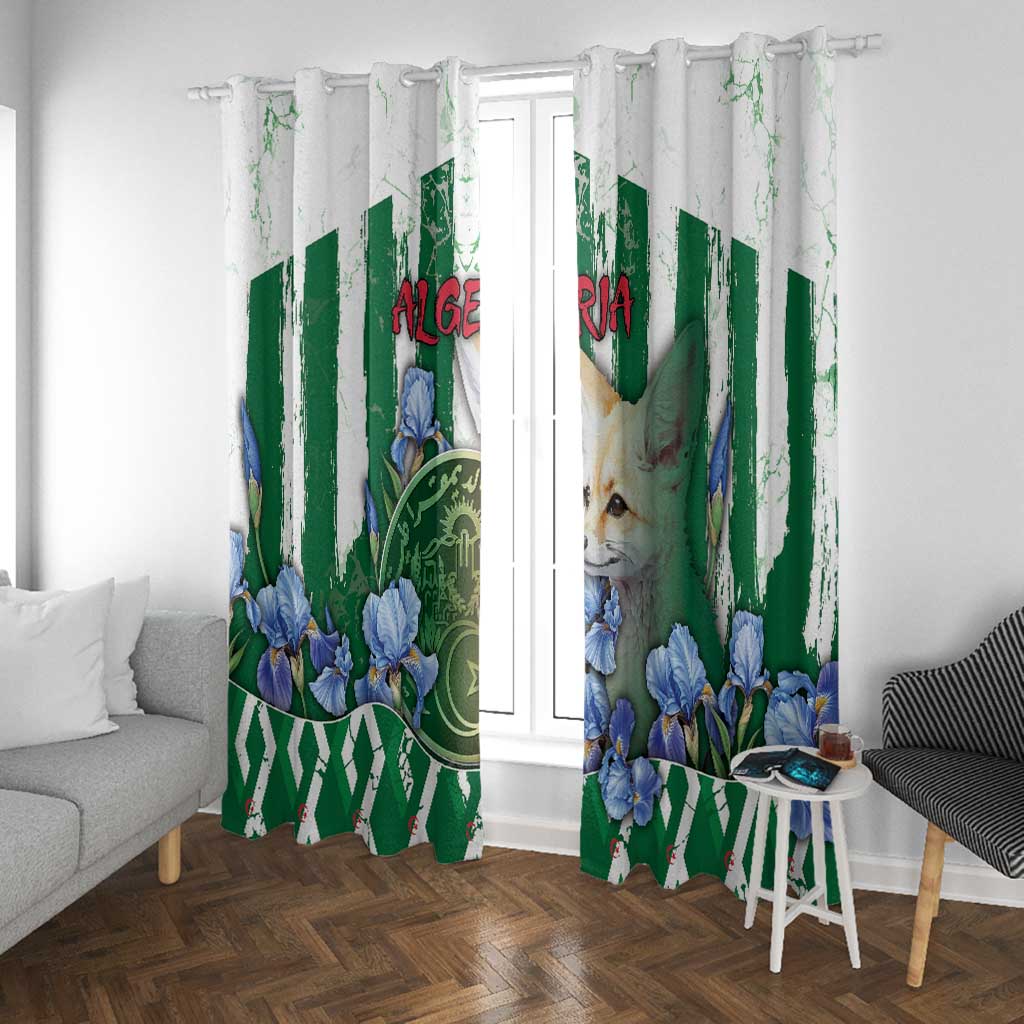 Algeria Window Curtain Fennec And Iris Grunge Style - African Pride