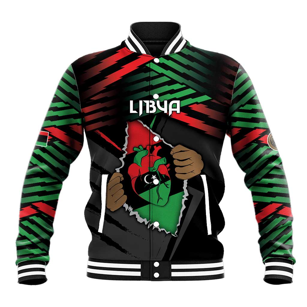 Personalized Libya In My Veins Baseball Jacket - African Pride