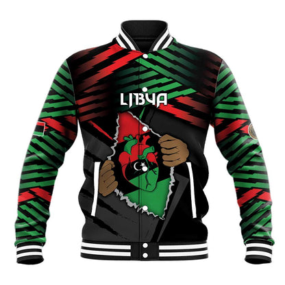 Personalized Libya In My Veins Baseball Jacket - African Pride
