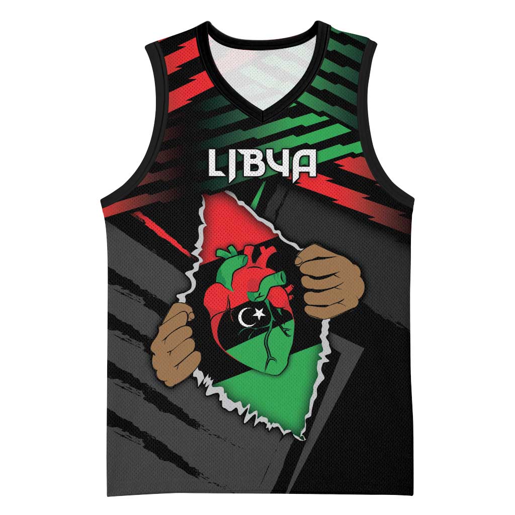 Personalized Libya In My Veins Basketball Jersey - African Pride