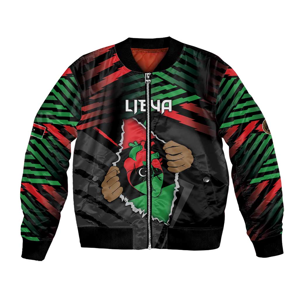 Personalized Libya In My Veins Bomber Jacket - African Pride