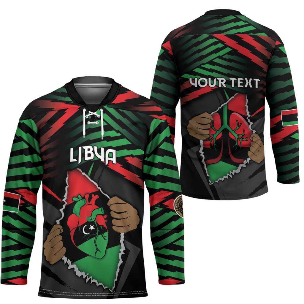 Personalized Libya In My Veins Hockey Jersey - African Pride