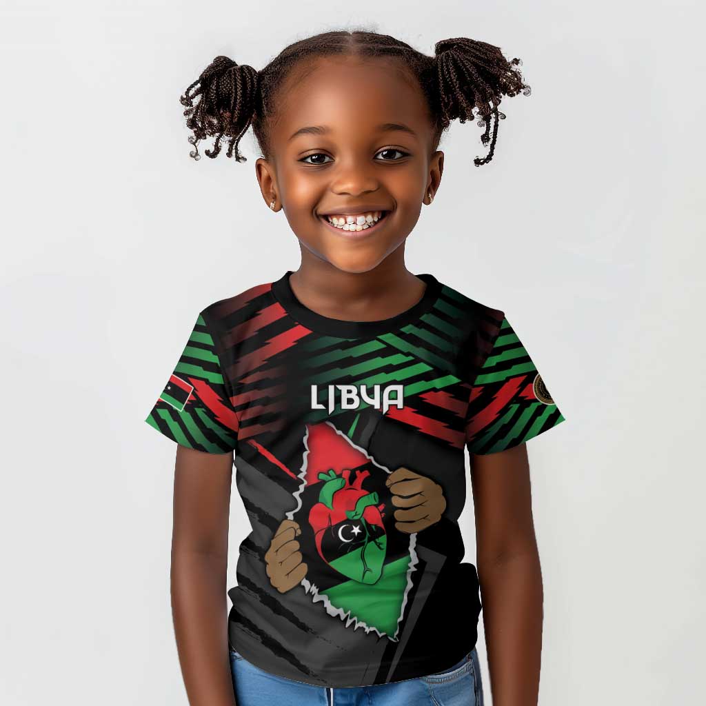 Personalized Libya In My Veins Kid T shirt - African Pride