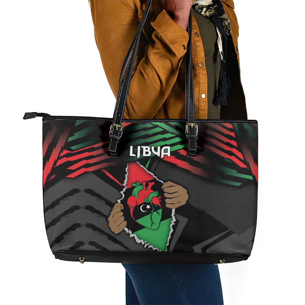 Libya In My Veins Leather Tote Bag - African Pride