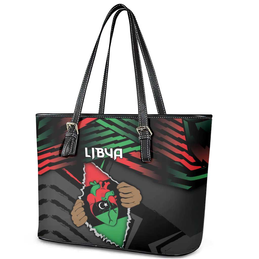 Libya In My Veins Leather Tote Bag - African Pride