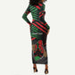 Personalized Libya In My Veins Long Sleeve Bodycon Dress - African Pride
