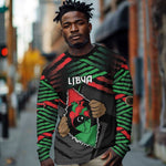 Personalized Libya In My Veins Long Sleeve Shirt - African Pride