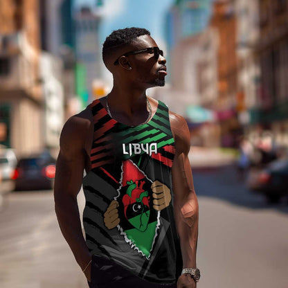 Personalized Libya In My Veins Men Tank Top - African Pride