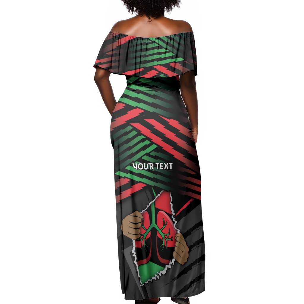 Personalized Libya In My Veins Off Shoulder Maxi Dress - African Pride