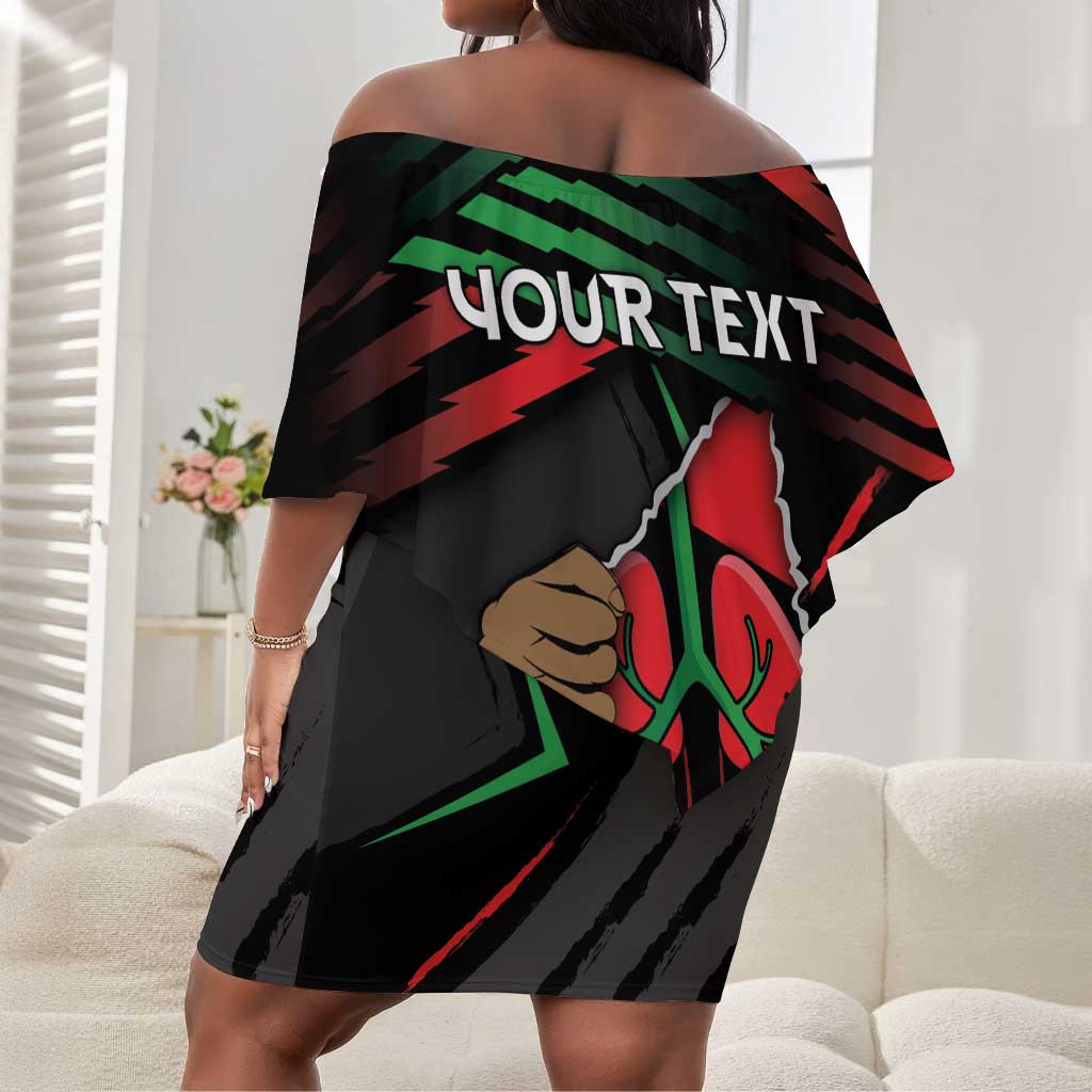 Personalized Libya In My Veins Off Shoulder Short Dress - African Pride