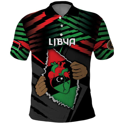 Personalized Libya In My Veins Polo Shirt - African Pride