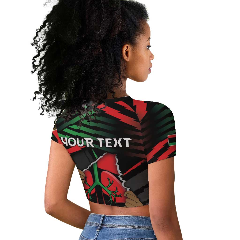 Personalized Libya In My Veins Raglan Cropped T shirt - African Pride