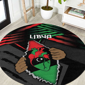 Libya In My Veins Round Carpet - African Pride