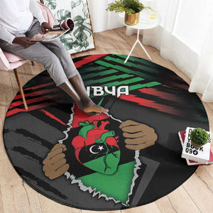 Libya In My Veins Round Carpet - African Pride