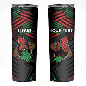 Personalized Libya In My Veins Skinny Tumbler - African Pride