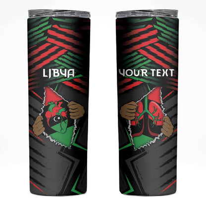 Personalized Libya In My Veins Skinny Tumbler - African Pride