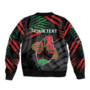 Personalized Libya In My Veins Sleeve Zip Bomber Jacket - African Pride