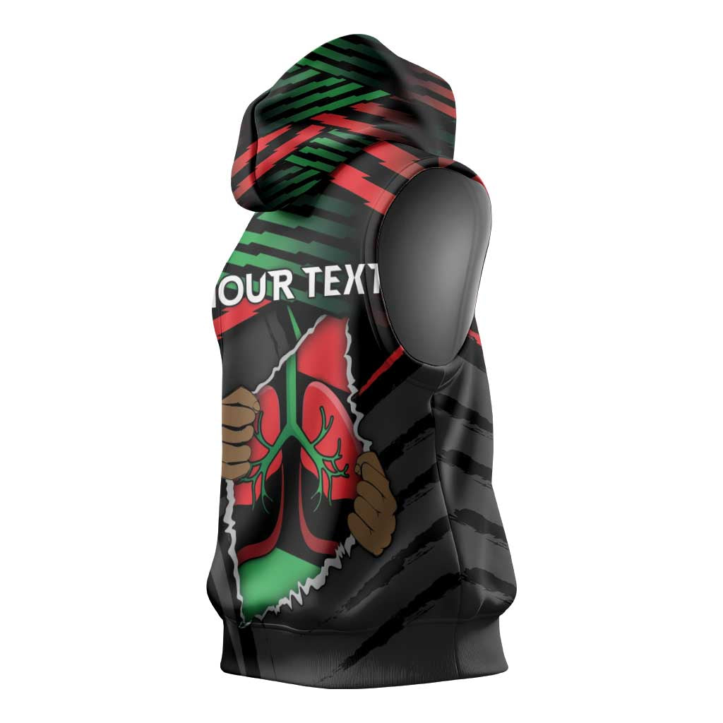Personalized Libya In My Veins Sleeveless Hoodie - African Pride