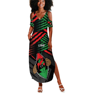 Personalized Libya In My Veins Summer Maxi Dress - African Pride