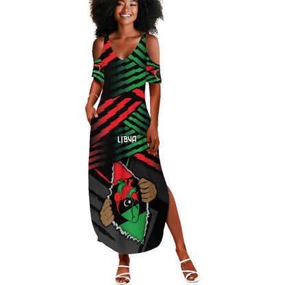 Personalized Libya In My Veins Summer Maxi Dress - African Pride