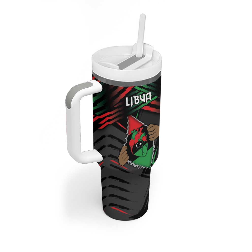 Personalized Libya In My Veins Tumbler With Handle - African Pride