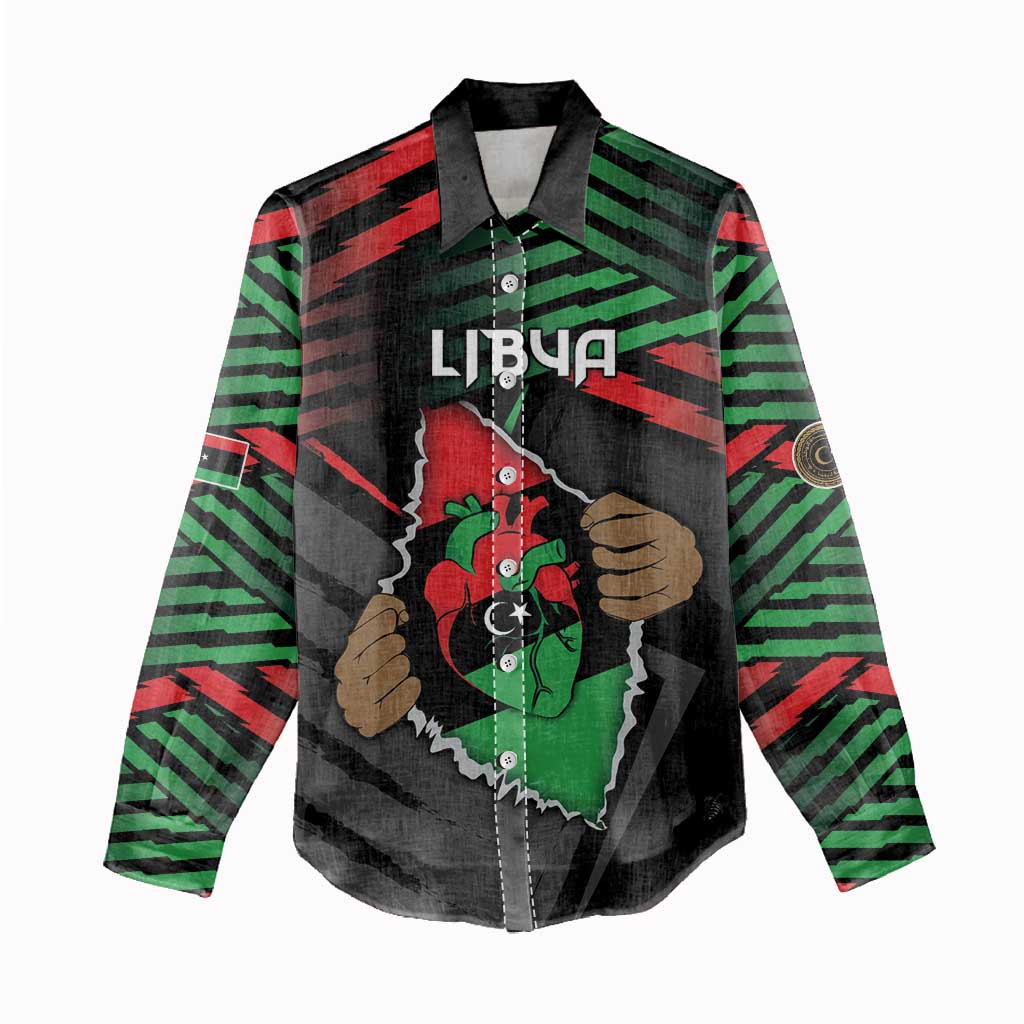 Personalized Libya In My Veins Women Casual Shirt - African Pride