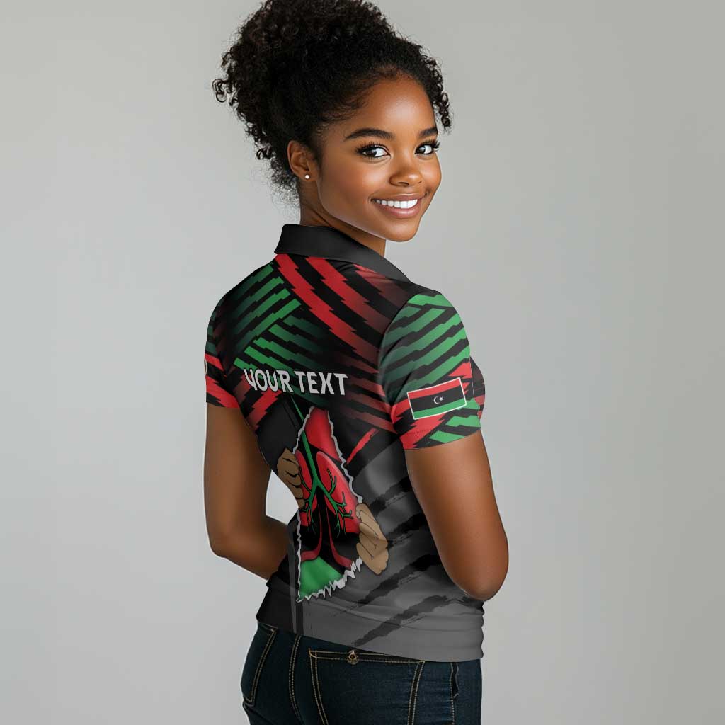 Personalized Libya In My Veins Women Polo Shirt - African Pride