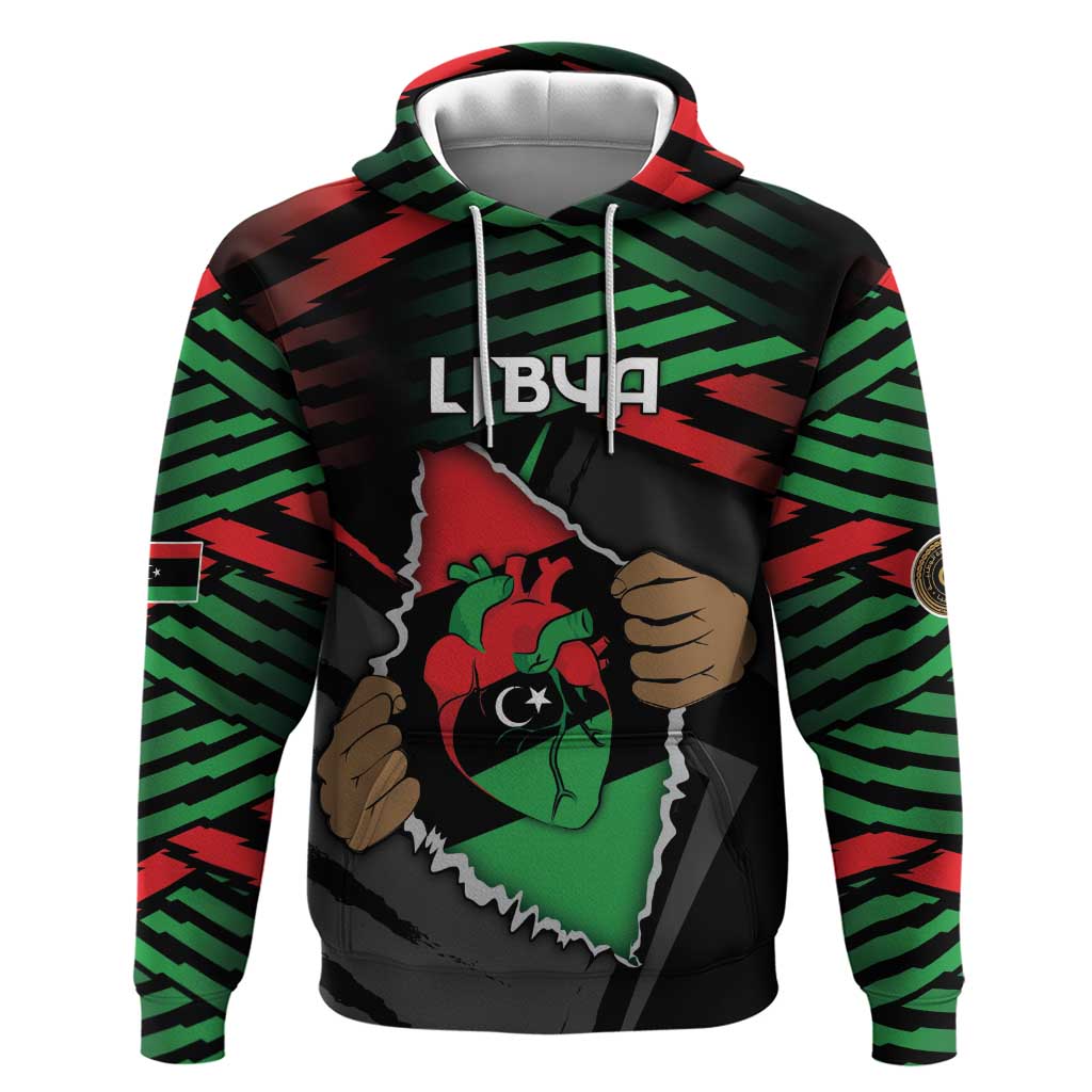 Personalized Libya In My Veins Zip Hoodie - African Pride