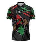 Personalized Libya In My Veins Zipper Polo Shirt - African Pride