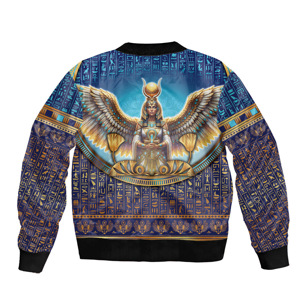 Egyptian Goddess Isis Bomber Jacket Ancient Mythology Winged Queen