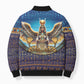 Egyptian Goddess Isis Bomber Puffer Jacket Ancient Mythology Winged Queen