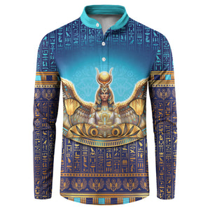 Egyptian Goddess Isis Button Sweatshirt Ancient Mythology Winged Queen