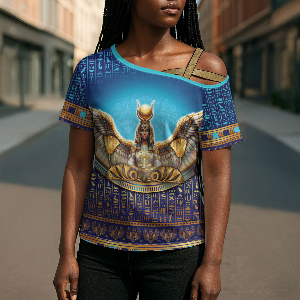 Egyptian Goddess Isis Cross Shoulder Shirt Ancient Mythology Winged Queen