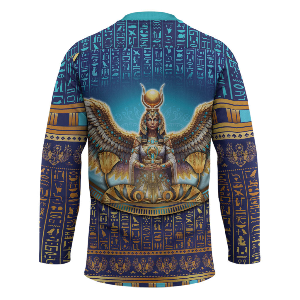 Egyptian Goddess Isis Hockey Jersey Ancient Mythology Winged Queen