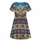 Egyptian Goddess Isis Kid Short Sleeve Dress Ancient Mythology Winged Queen